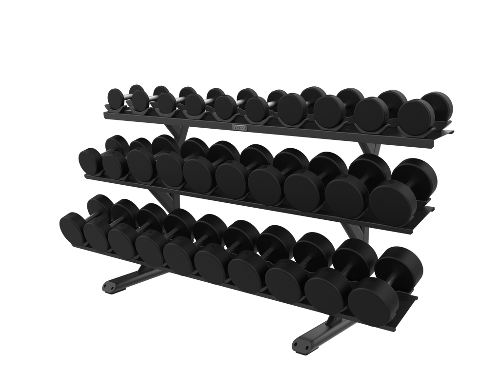 Precor VBR6815 Vitality™ Strength 3-Tier, 15-Pair Saddle Dumbbell Rack