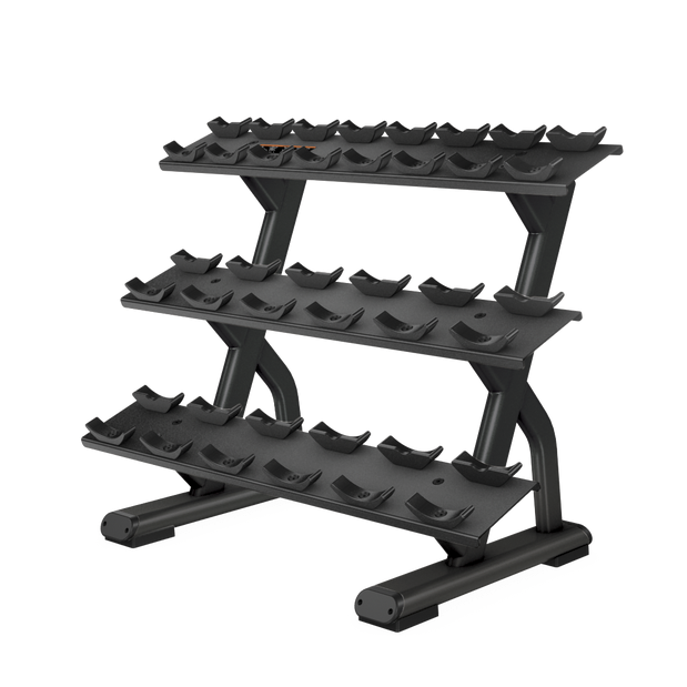 Precor DBR0814 Discovery™ Strength 3 Tier, 10 Pair Dumbbell Rack