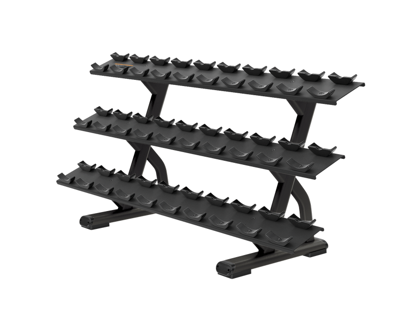 Precor DBR0815 Discovery™ Strength 3 Tier, 15 Pair Dumbbell Rack