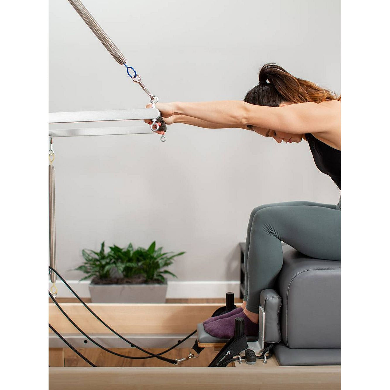 Balanced Body Reformer Trapeze Combination With Sitting Box and Maple Dowel