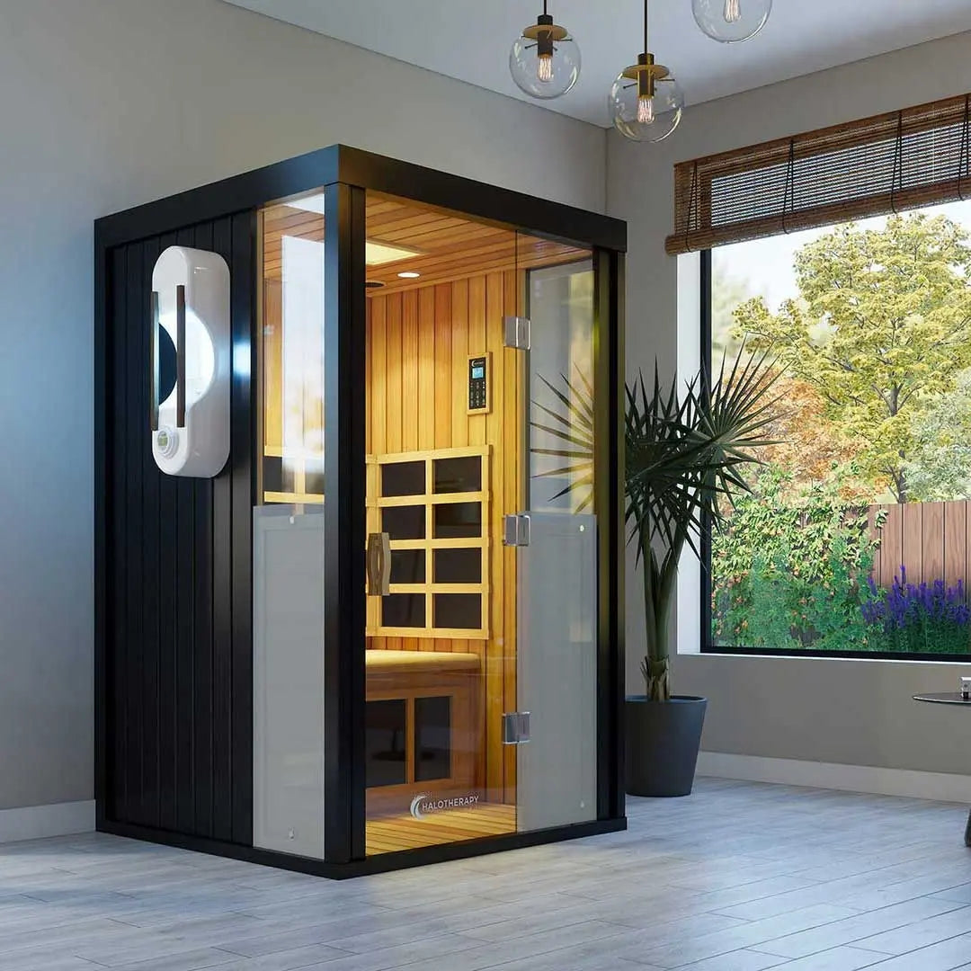 HaloTherapy Sauna - Low EMF, Salt & Infrared Wellness Cabin | 1 Person