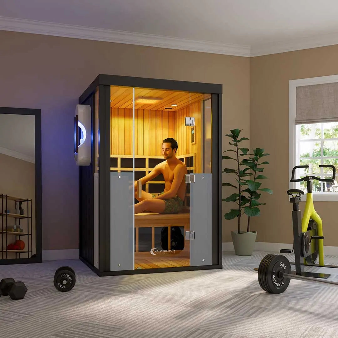 HaloTherapy Sauna - Low EMF, Salt & Infrared Wellness Cabin | 1 Person
