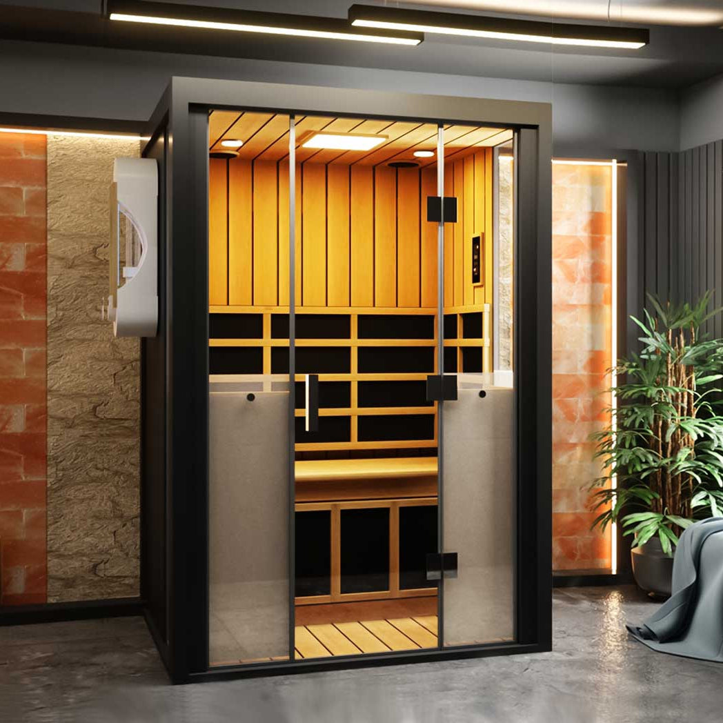 HaloTherapy Sauna - Low EMF, Salt & Infrared Wellness Cabin | 2 Person