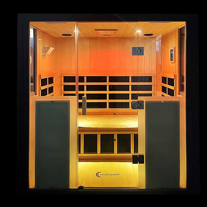 HaloTherapy Sauna - Low EMF, Salt & Infrared Wellness Cabin | 3 Person