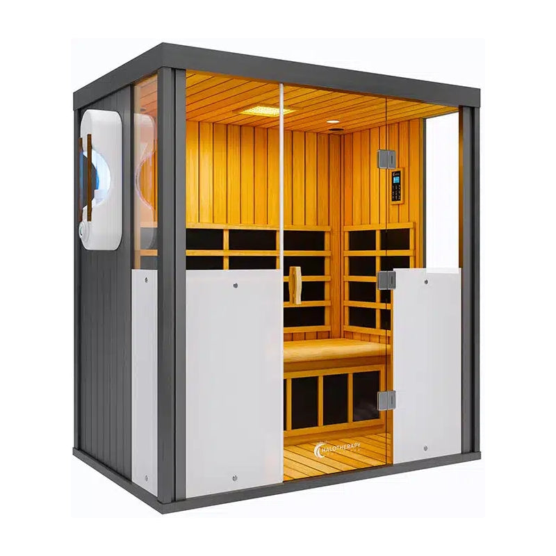 HaloTherapy Sauna - Low EMF, Salt & Infrared Wellness Cabin | 3 Person