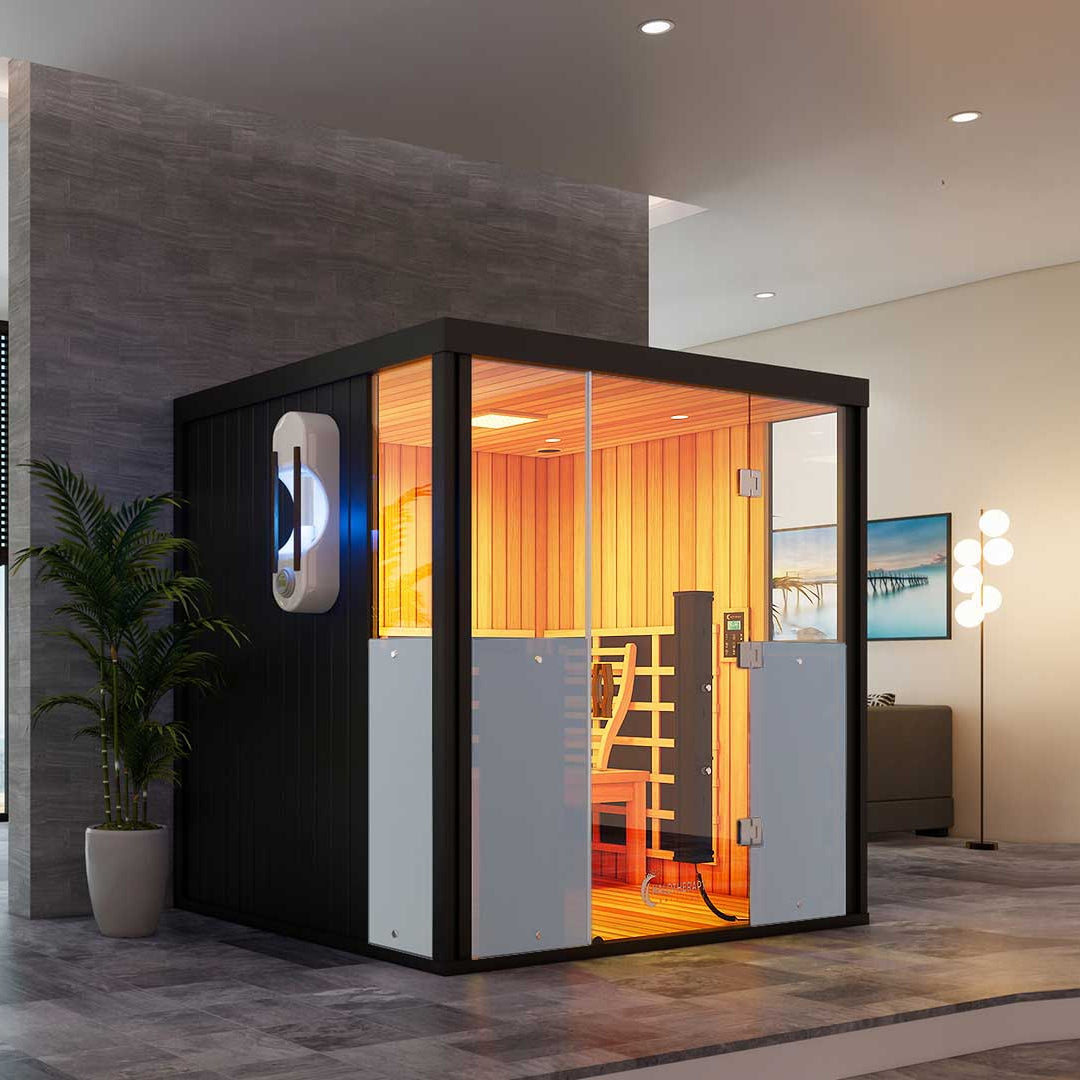 HaloTherapy Sauna - Low EMF, Salt & Infrared Wellness Cabin | 4 Person
