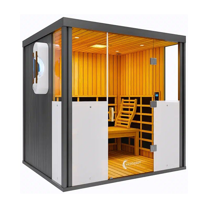HaloTherapy Sauna - Low EMF, Salt & Infrared Wellness Cabin | 4 Person