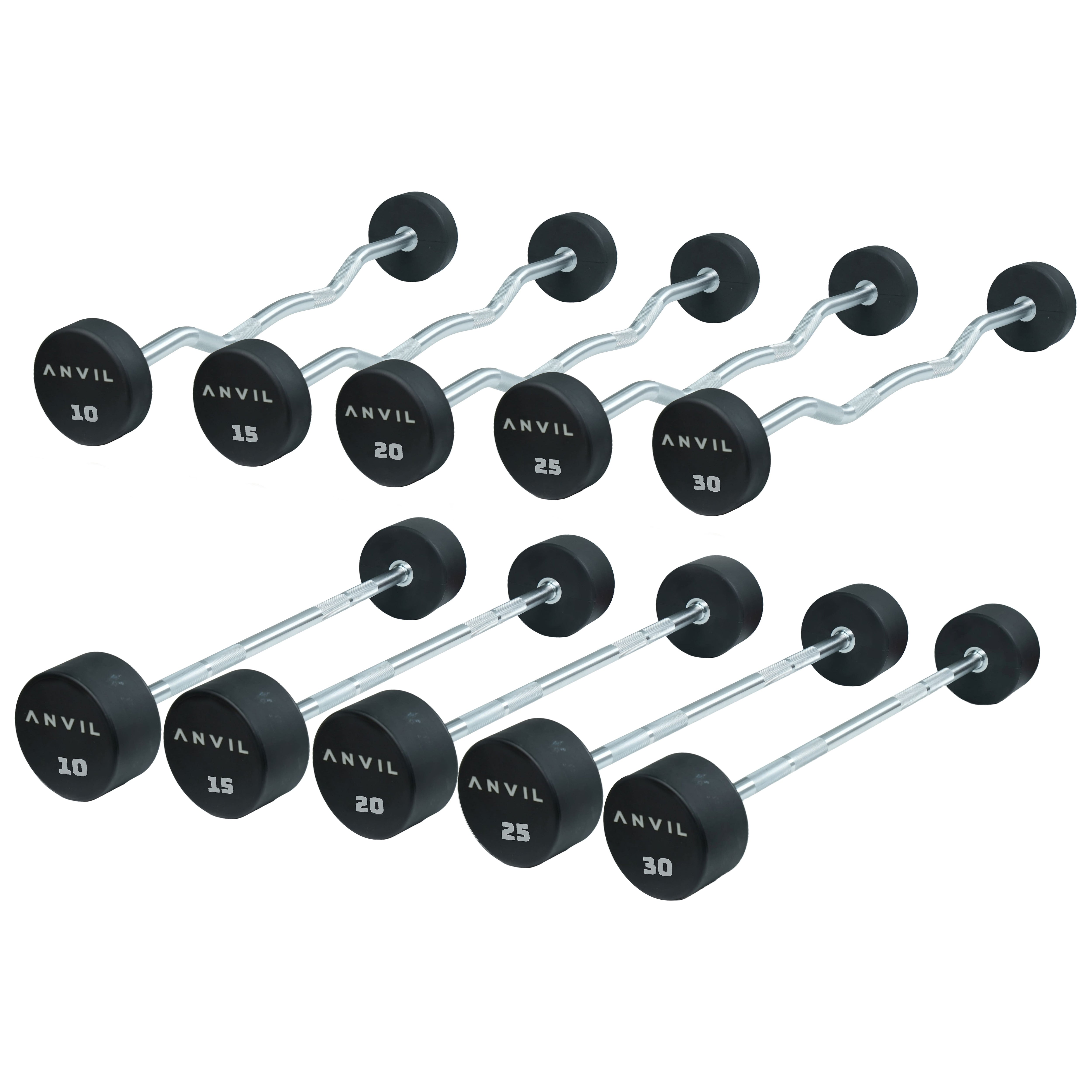 Anvil Fixed Straight & Curl Barbell Set