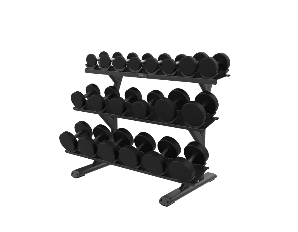 Precor VBR6814 Vitality™ Strength 3 Tier, 10 Pair Saddle Dumbbell Rack