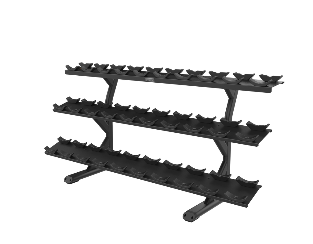 Precor VBR6815 Vitality™ Strength 3-Tier, 15-Pair Saddle Dumbbell Rack