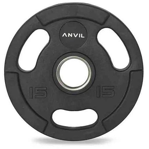 Anvil Olympic Rubber Grip Disc with Barbell Set - Black