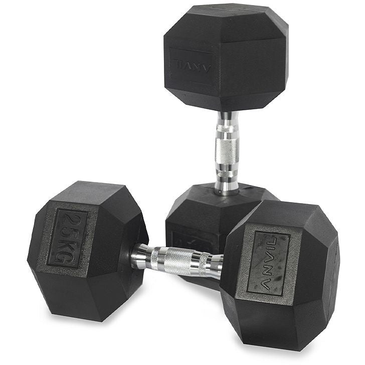 Anvil Rubber Hex Dumbbell Set | 27.5 Kg - 50 Kg