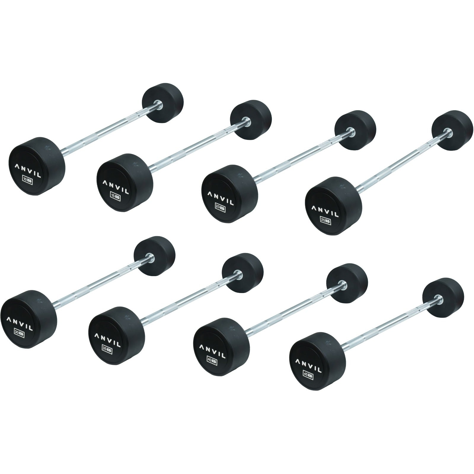 Anvil Fixed Straight & Curl Barbell 10Kg - 45Kg Set
